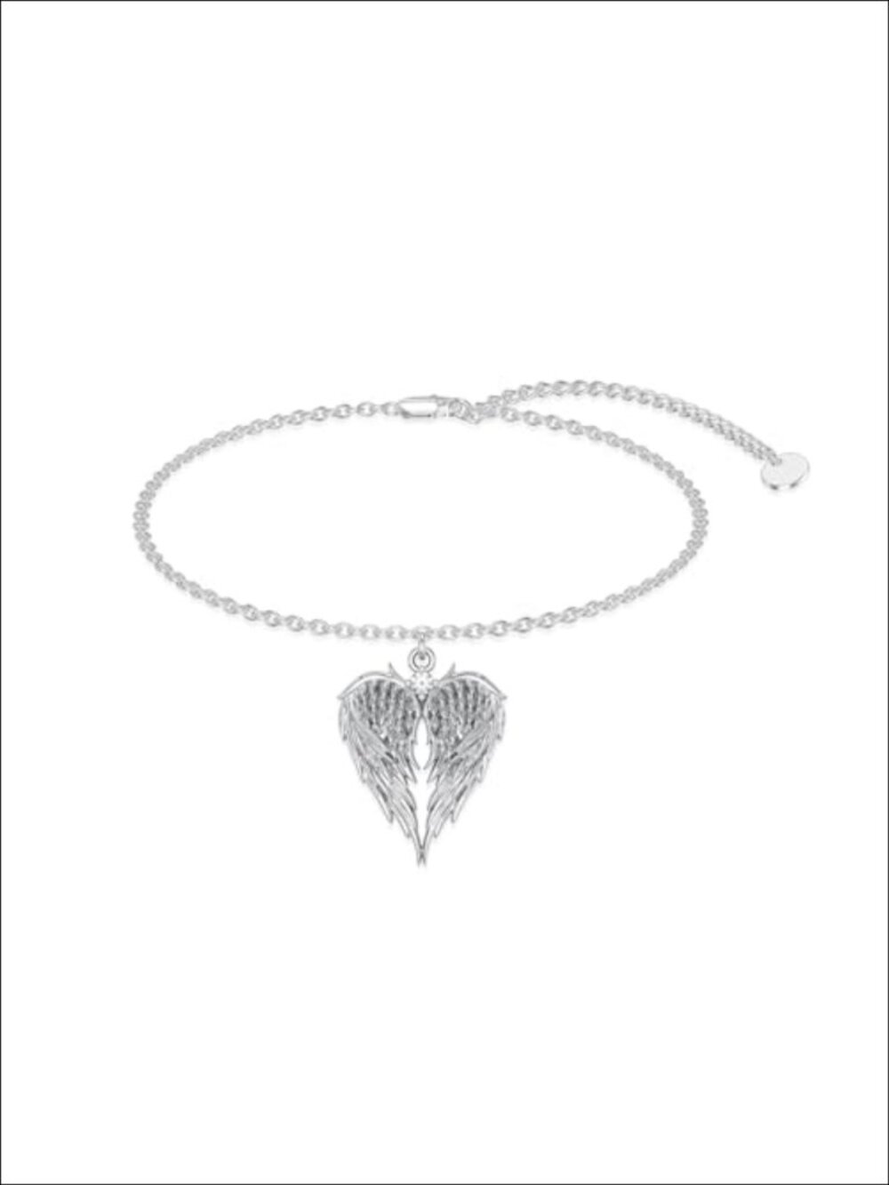 Diamond Angel Wing Anklet Bracelet 925 Sterling Silver Lab Grown Diamond